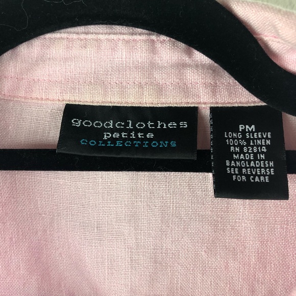 Goodclothes  petite medium linen top shirt pink - Picture 3 of 6